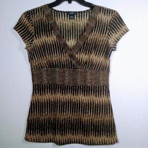 Alfani Brown short sleeve Top Size: S